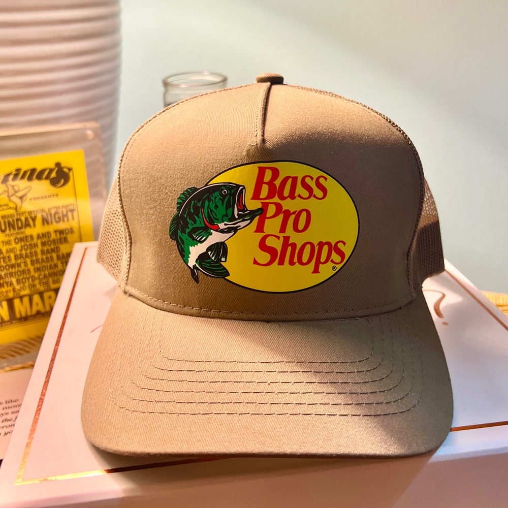 Camel Bass Pro Trucker Hat
